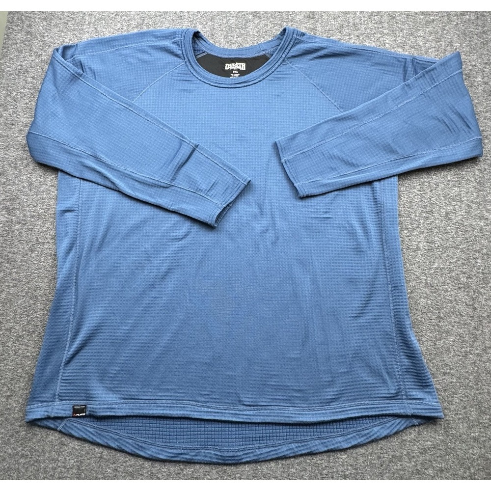 Duluth Trading Company Baselayer Men 3XL Blue Grid Fleece‎ Long Sleeve Polartec - Picture 2 of 14